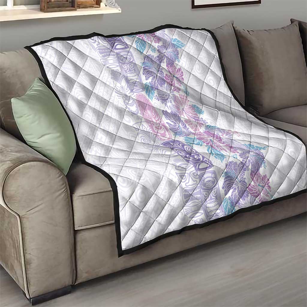 Christmas Aloha Hawaii Tiki Quilt Hibiscus Winter Colors - Polynesian Pride