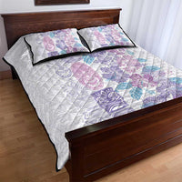 Christmas Aloha Hawaii Tiki Quilt Bed Set Hibiscus Winter Colors - Polynesian Pride