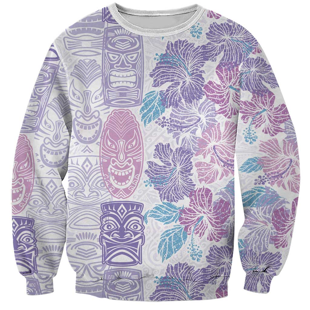 Christmas Aloha Hawaii Tiki Sweatshirt Hibiscus Winter Colors - Polynesian Pride