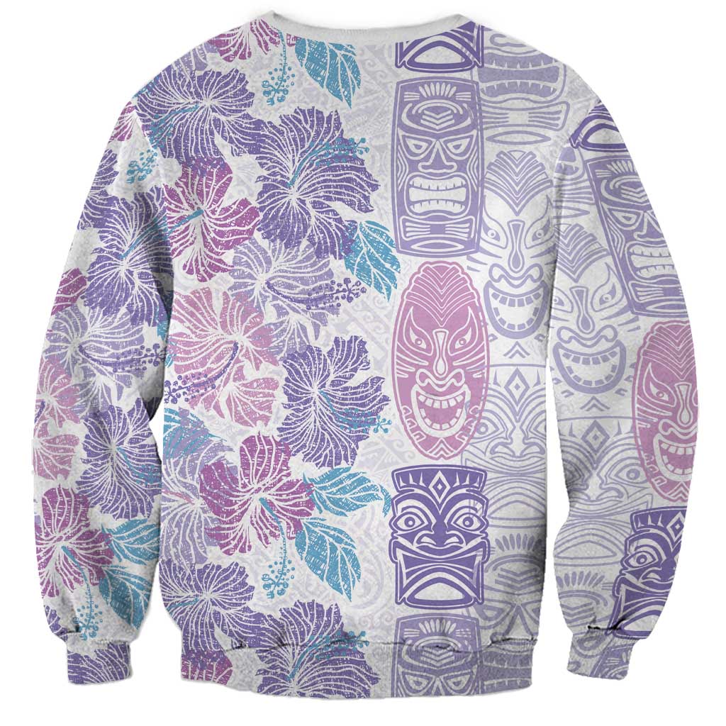 Christmas Aloha Hawaii Tiki Sweatshirt Hibiscus Winter Colors - Polynesian Pride