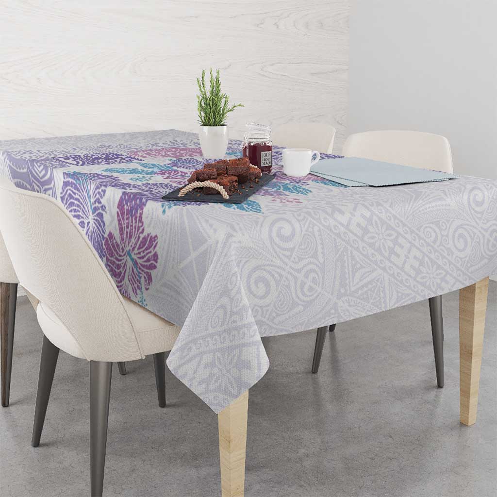 Christmas Aloha Hawaii Tiki Tablecloth Hibiscus Winter Colors - Polynesian Pride