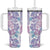 Christmas Aloha Hawaii Tiki Tumbler With Handle Hibiscus Winter Colors - Polynesian Pride