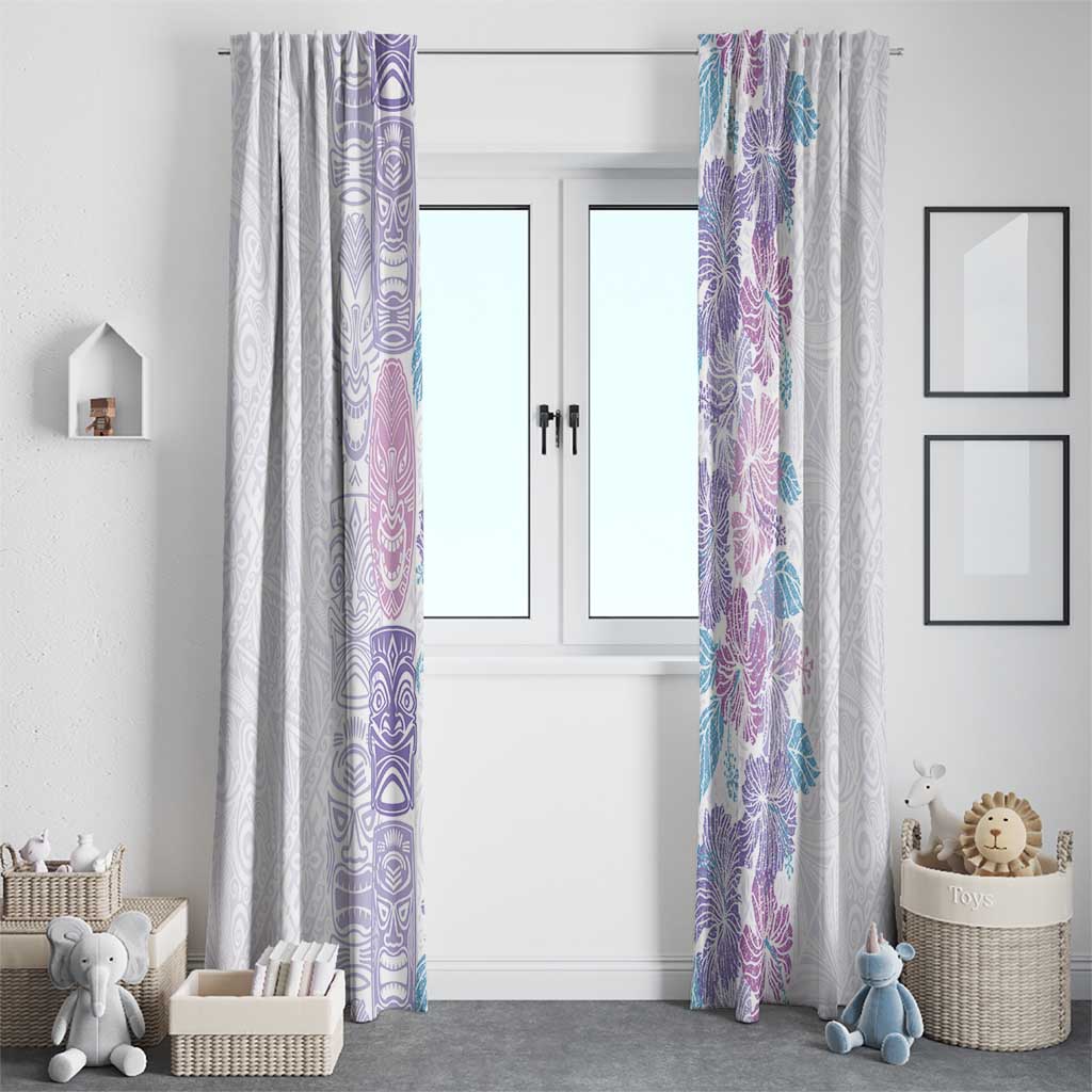 Christmas Aloha Hawaii Tiki Window Curtain Hibiscus Winter Colors - Polynesian Pride