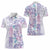 Christmas Aloha Hawaii Tiki Women Polo Shirt Hibiscus Winter Colors - Polynesian Pride