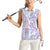 Christmas Aloha Hawaii Tiki Women Sleeveless Polo Shirt Hibiscus Winter Colors - Polynesian Pride