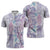 Christmas Aloha Hawaii Tiki Zipper Polo Shirt Hibiscus Winter Colors - Polynesian Pride