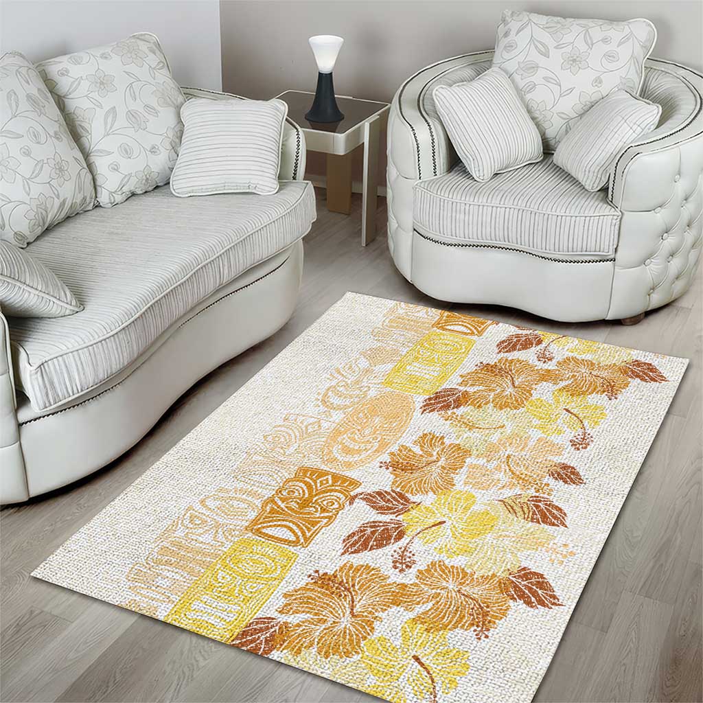 Christmas Aloha Hawaii Tiki Area Rug Hibiscus Autumn Colors - Polynesian Pride