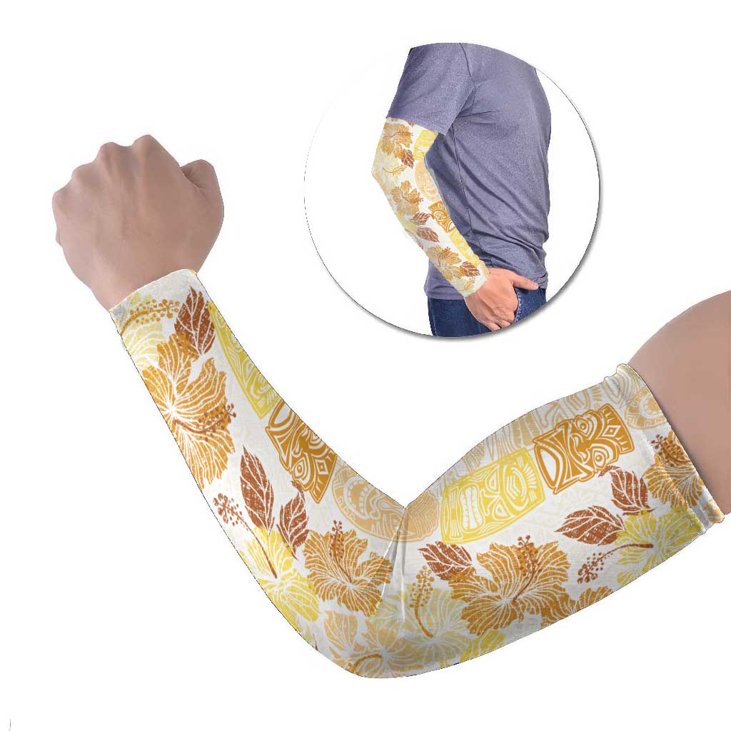 Christmas Aloha Hawaii Tiki Arm Sleeves Hibiscus Autumn Colors - Polynesian Pride