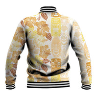 Christmas Aloha Hawaii Tiki Baseball Jacket Hibiscus Autumn Colors - Polynesian Pride