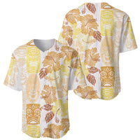 Christmas Aloha Hawaii Tiki Baseball Jersey Hibiscus Autumn Colors - Polynesian Pride