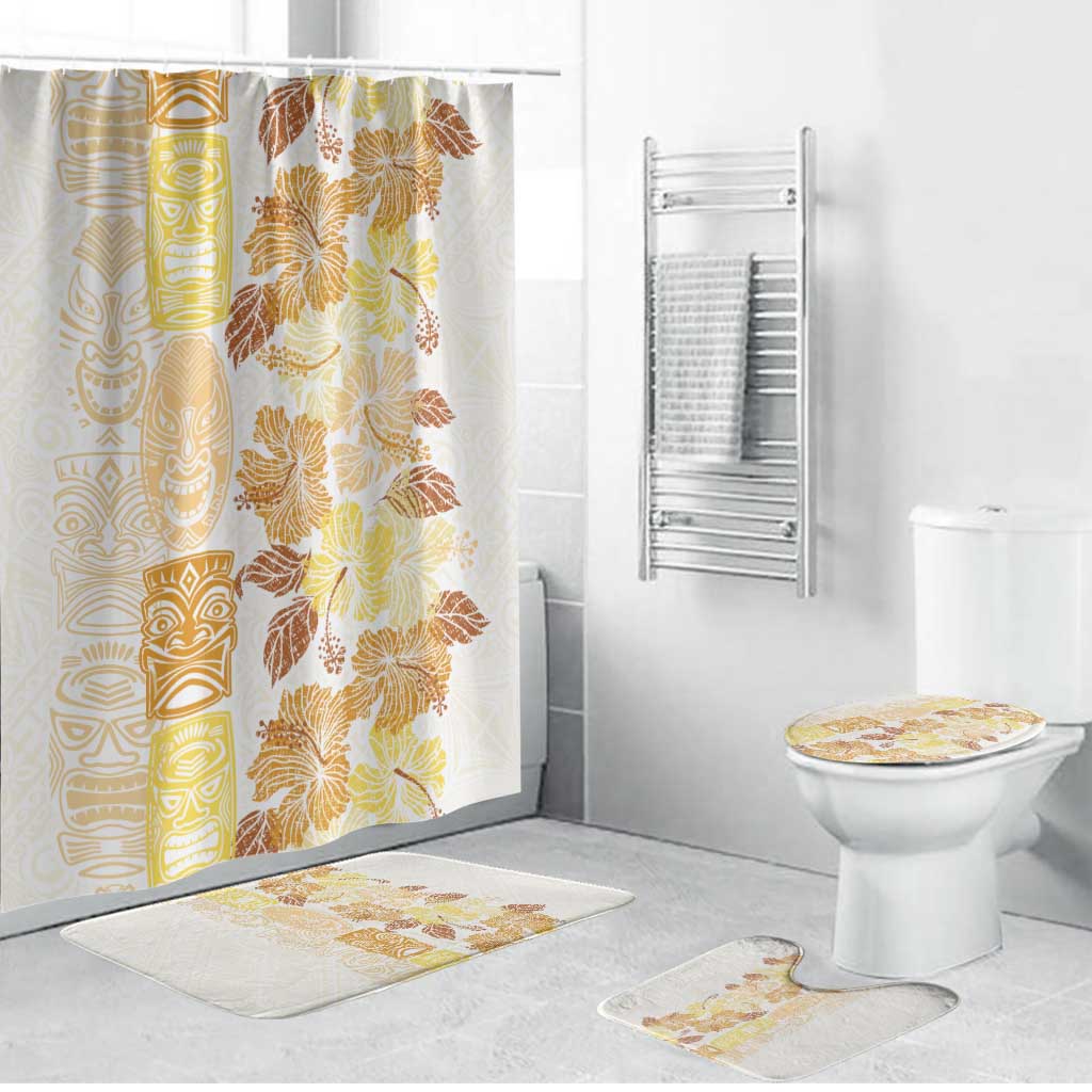 Christmas Aloha Hawaii Tiki Bathroom Set Hibiscus Autumn Colors - Polynesian Pride
