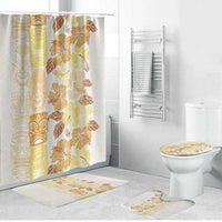 Christmas Aloha Hawaii Tiki Bathroom Set Hibiscus Autumn Colors - Polynesian Pride