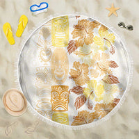 Christmas Aloha Hawaii Tiki Beach Blanket Hibiscus Autumn Colors - Polynesian Pride