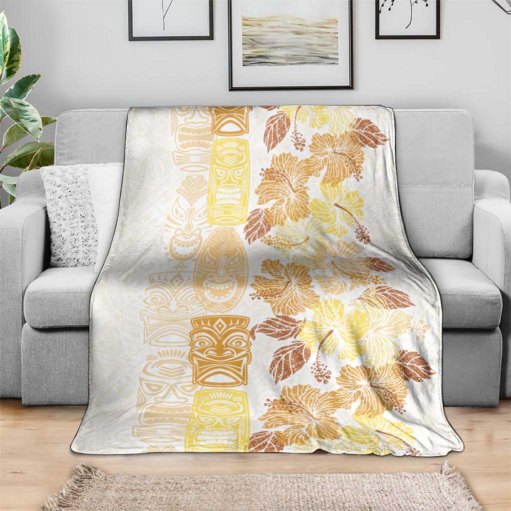 Christmas Aloha Hawaii Tiki Blanket Hibiscus Autumn Colors - Polynesian Pride