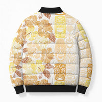 Christmas Aloha Hawaii Tiki Bomber Puffer Jacket Hibiscus Autumn Colors - Polynesian Pride