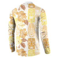 Christmas Aloha Hawaii Tiki Button Sweatshirt Hibiscus Autumn Colors - Polynesian Pride