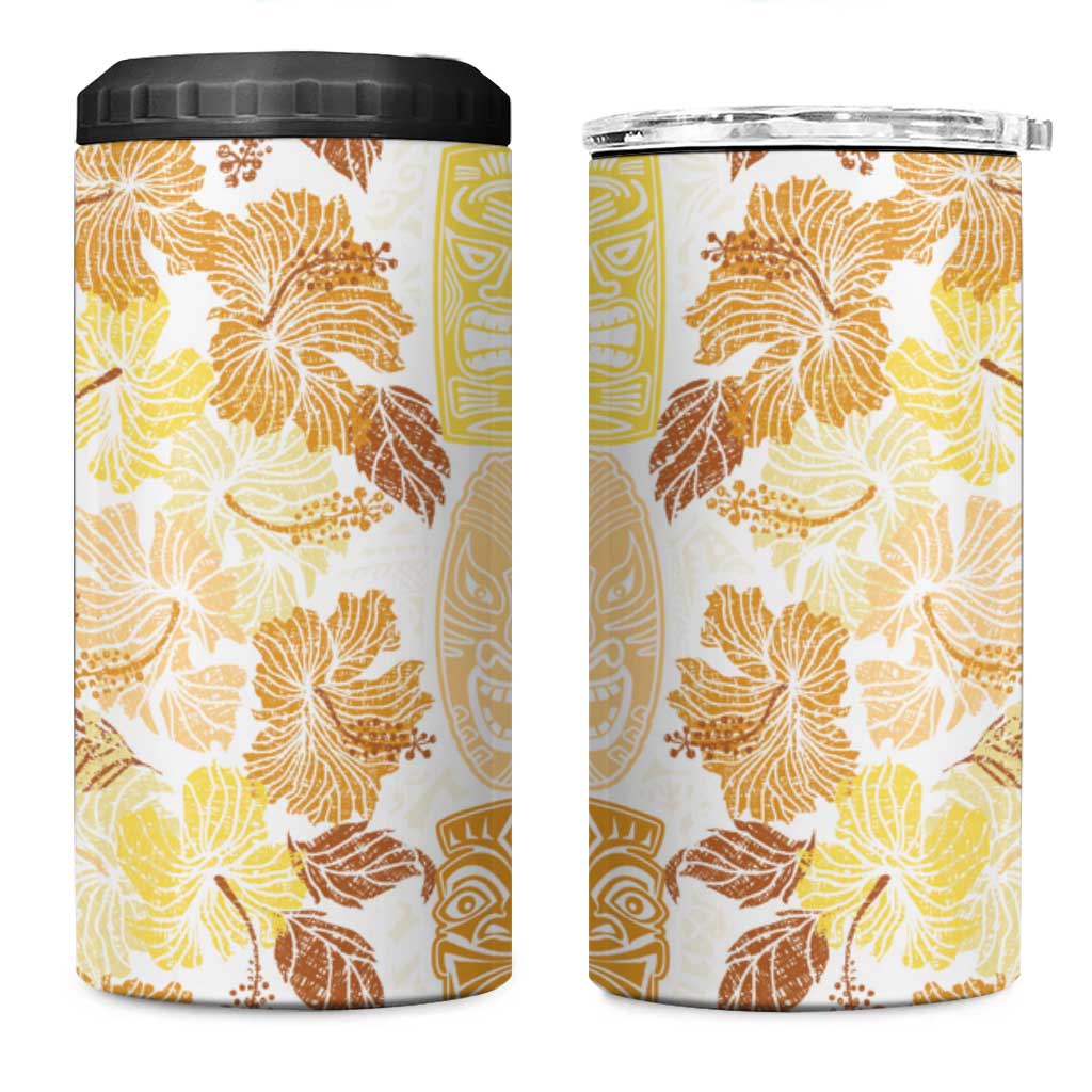Christmas Aloha Hawaii Tiki 4 in 1 Can Cooler Tumbler Hibiscus Autumn Colors - Polynesian Pride