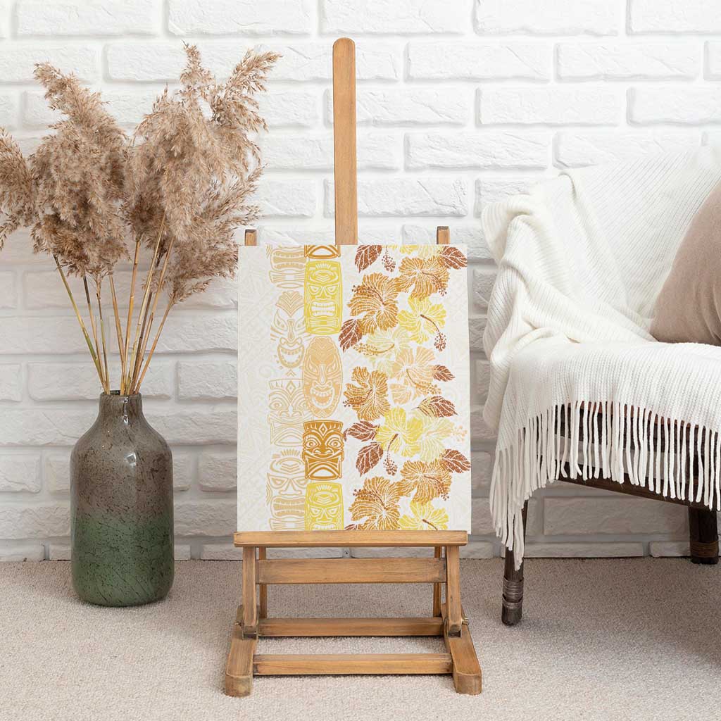 Christmas Aloha Hawaii Tiki Canvas Wall Art Hibiscus Autumn Colors - Polynesian Pride