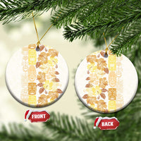 Christmas Aloha Hawaii Tiki Ceramic Ornament Hibiscus Autumn Colors - Polynesian Pride