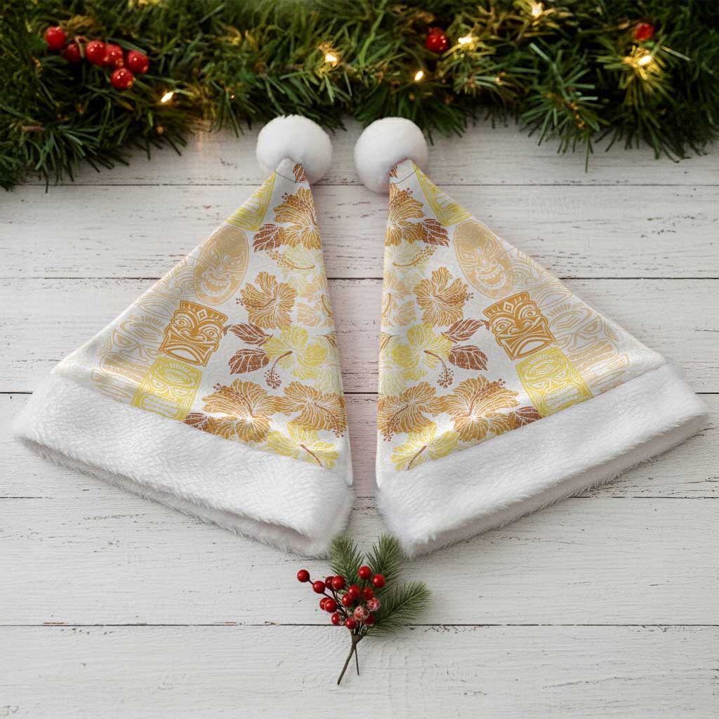 Christmas Aloha Hawaii Tiki Christmas Santa Hat Hibiscus Autumn Colors - Polynesian Pride