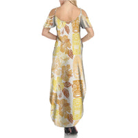 Christmas Aloha Hawaii Tiki Family Matching Summer Maxi Dress and Hawaiian Shirt Hibiscus Autumn Colors - Polynesian Pride