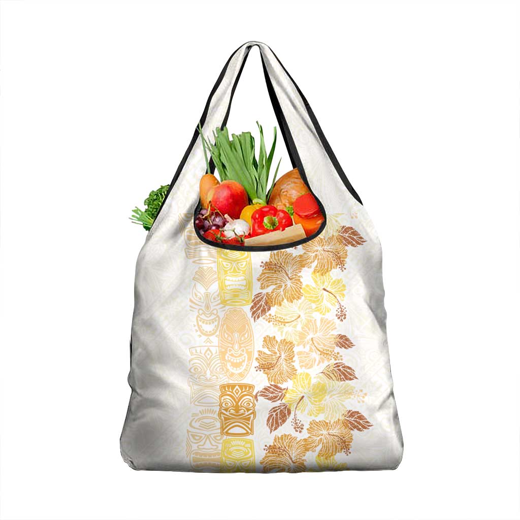 Christmas Aloha Hawaii Tiki Grocery Bag Hibiscus Autumn Colors - Polynesian Pride