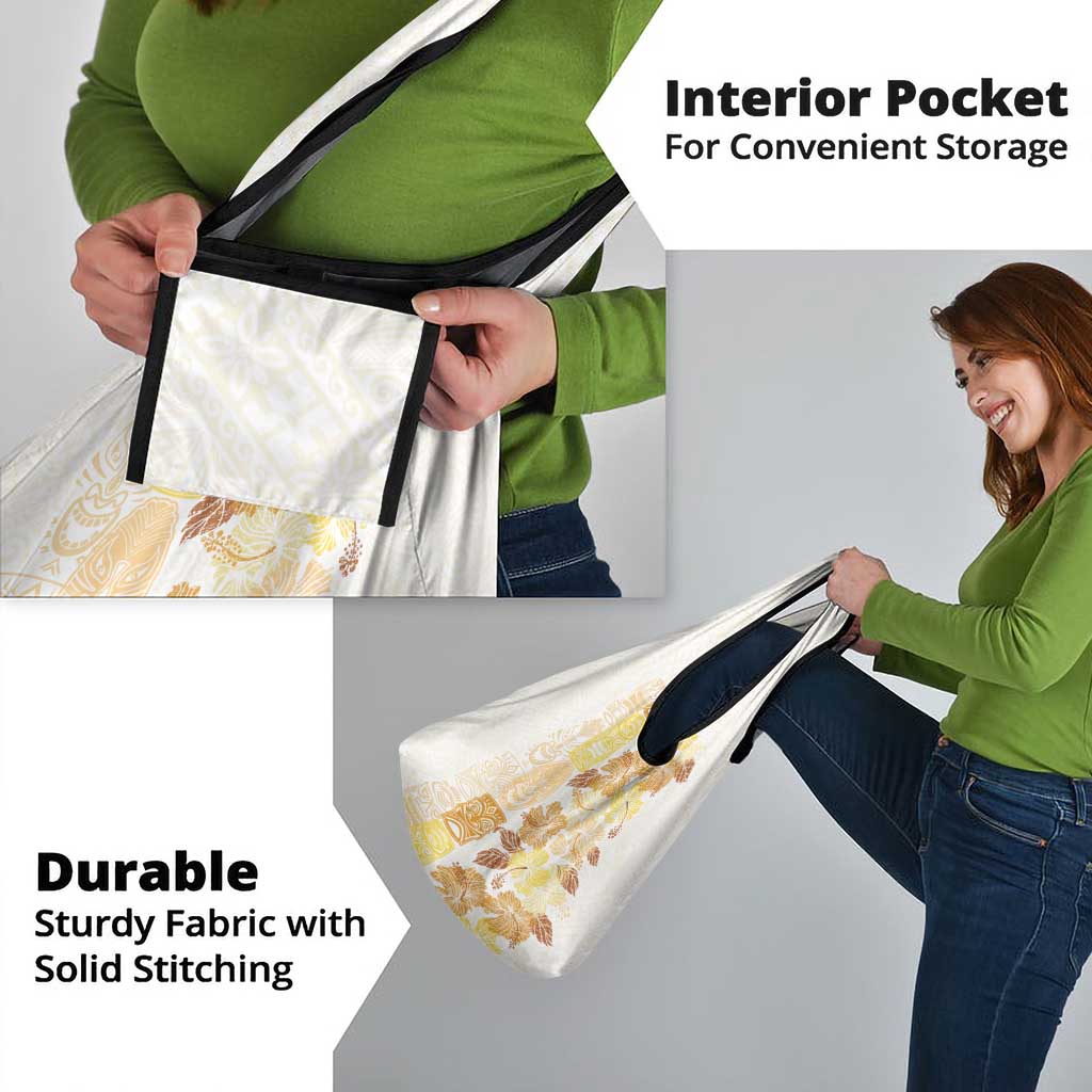 Christmas Aloha Hawaii Tiki Grocery Bag Hibiscus Autumn Colors - Polynesian Pride