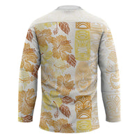Christmas Aloha Hawaii Tiki Hockey Jersey Hibiscus Autumn Colors - Polynesian Pride