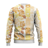 Christmas Aloha Hawaii Tiki Ugly Christmas Sweater Hibiscus Autumn Colors - Polynesian Pride