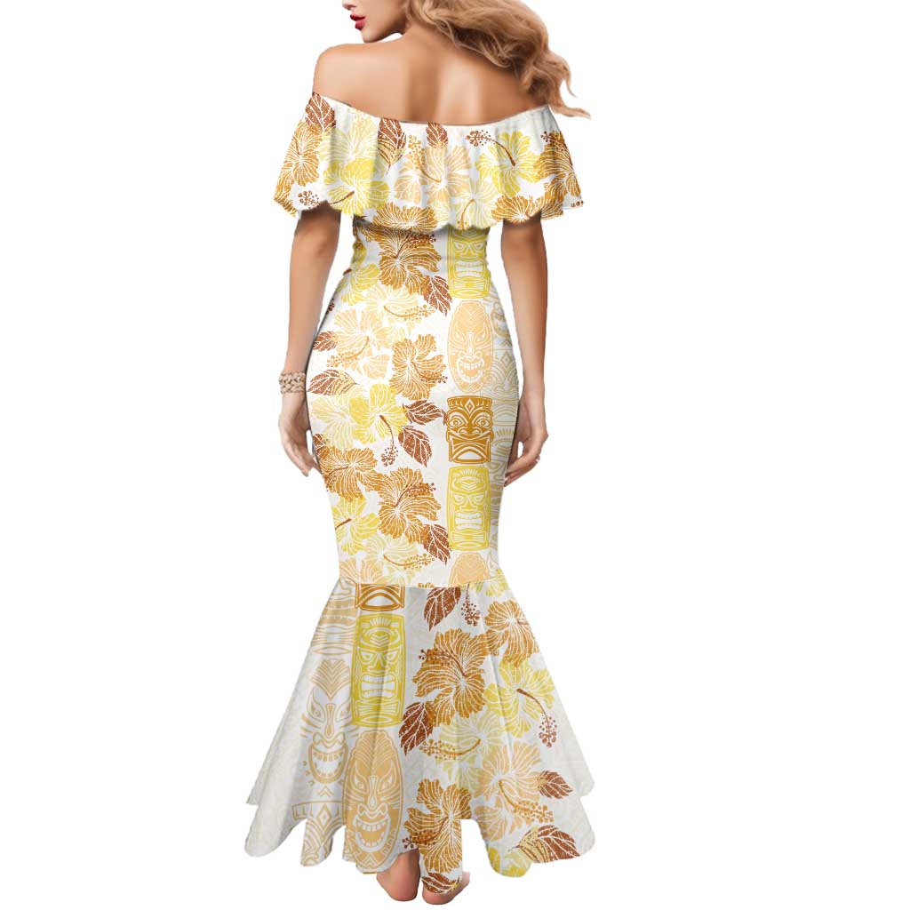 Christmas Aloha Hawaii Tiki Mermaid Dress Hibiscus Autumn Colors - Polynesian Pride