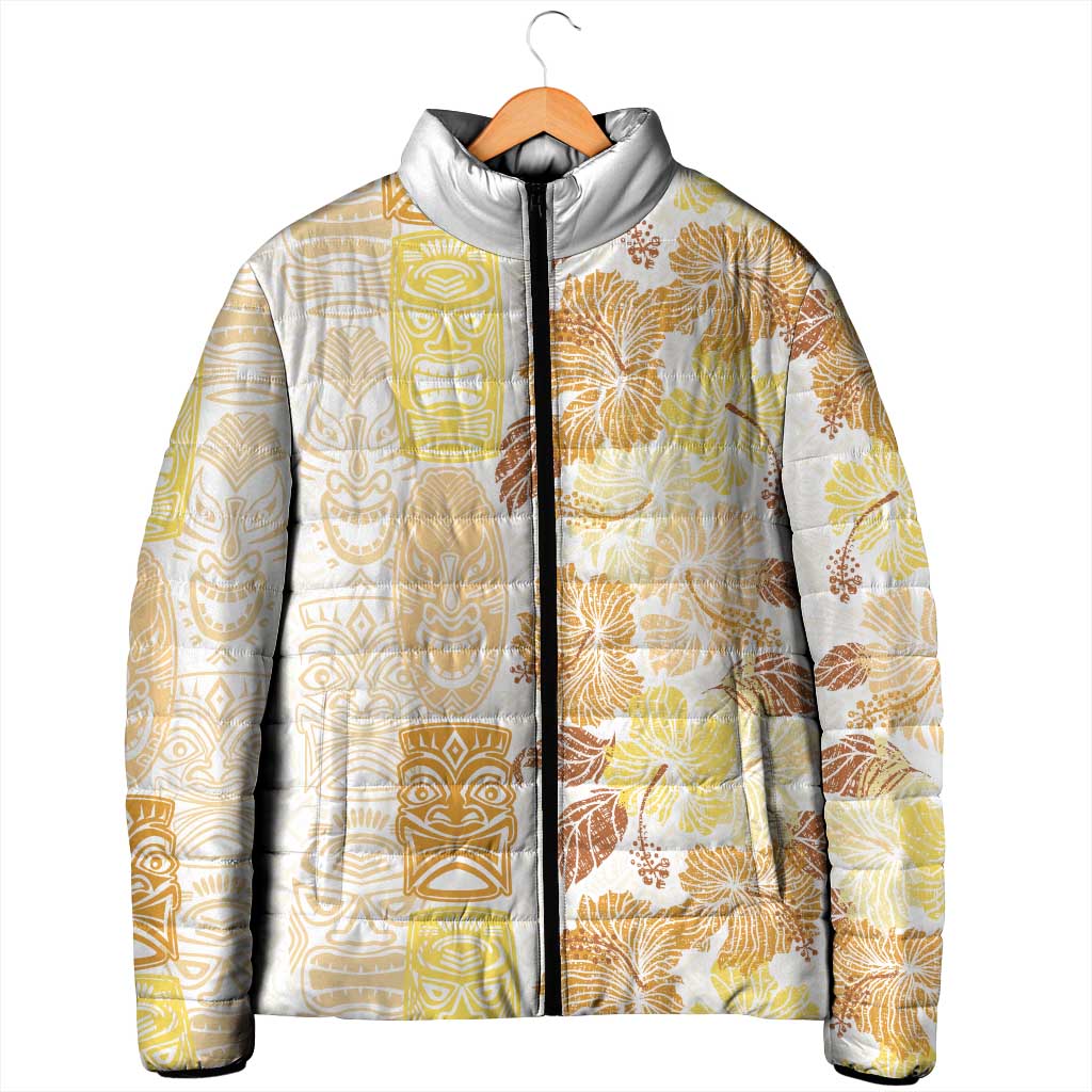 Christmas Aloha Hawaii Tiki Padded Jacket Hibiscus Autumn Colors - Polynesian Pride