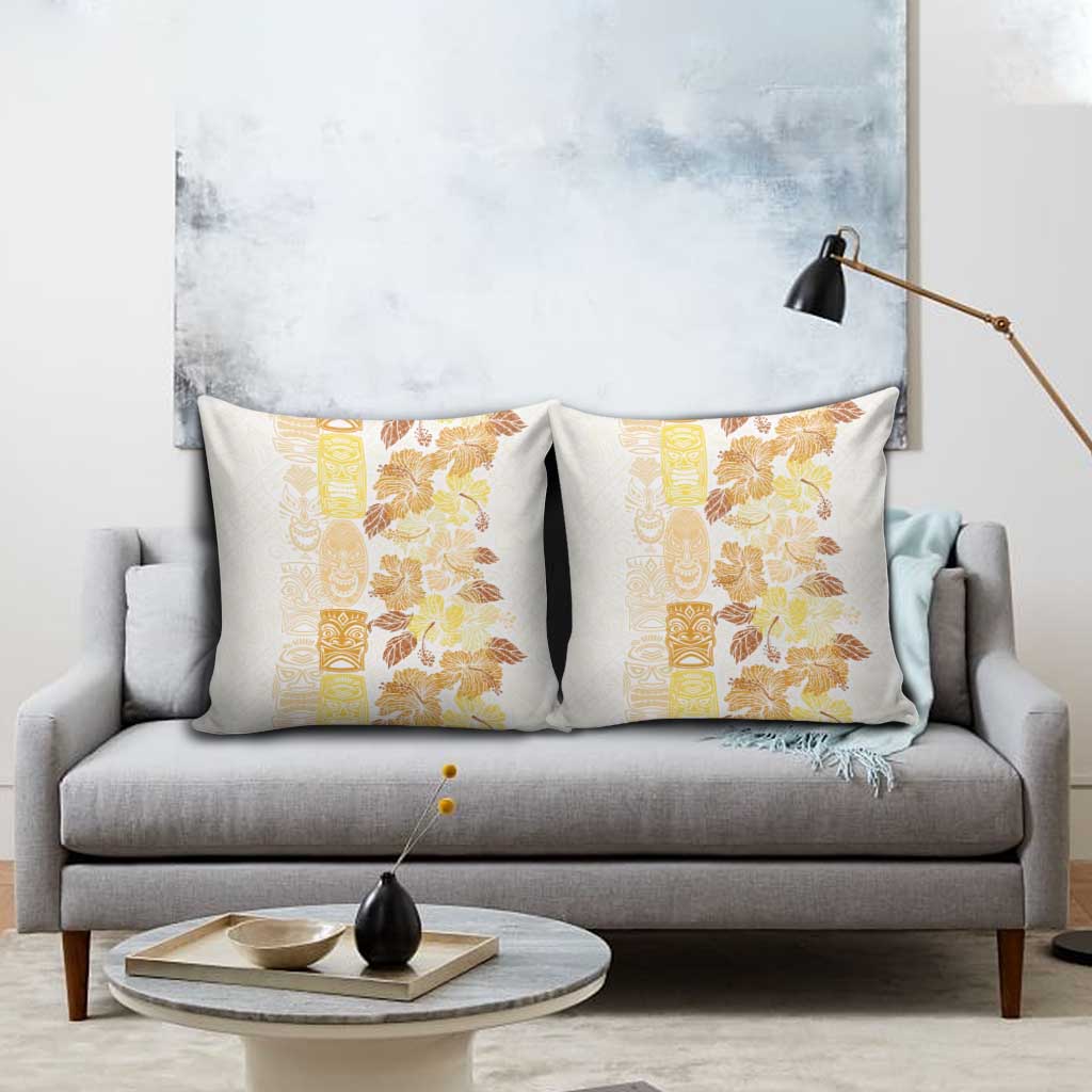 Christmas Aloha Hawaii Tiki Pillow Cover Hibiscus Autumn Colors - Polynesian Pride