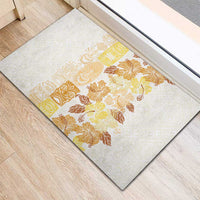 Christmas Aloha Hawaii Tiki Rubber Doormat Hibiscus Autumn Colors - Polynesian Pride