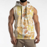 Christmas Aloha Hawaii Tiki Sleeveless Hoodie Hibiscus Autumn Colors - Polynesian Pride
