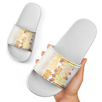 Christmas Aloha Hawaii Tiki Slide Sandals Hibiscus Autumn Colors - Polynesian Pride