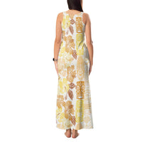 Christmas Aloha Hawaii Tiki Tank Maxi Dress Hibiscus Autumn Colors - Polynesian Pride