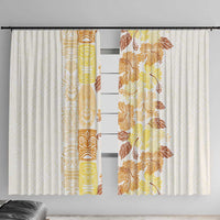 Christmas Aloha Hawaii Tiki Window Curtain Hibiscus Autumn Colors - Polynesian Pride