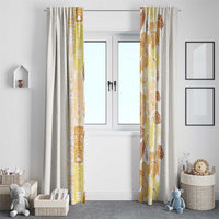 Christmas Aloha Hawaii Tiki Window Curtain Hibiscus Autumn Colors - Polynesian Pride