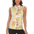Christmas Aloha Hawaii Tiki Women Sleeveless Polo Shirt Hibiscus Autumn Colors - Polynesian Pride