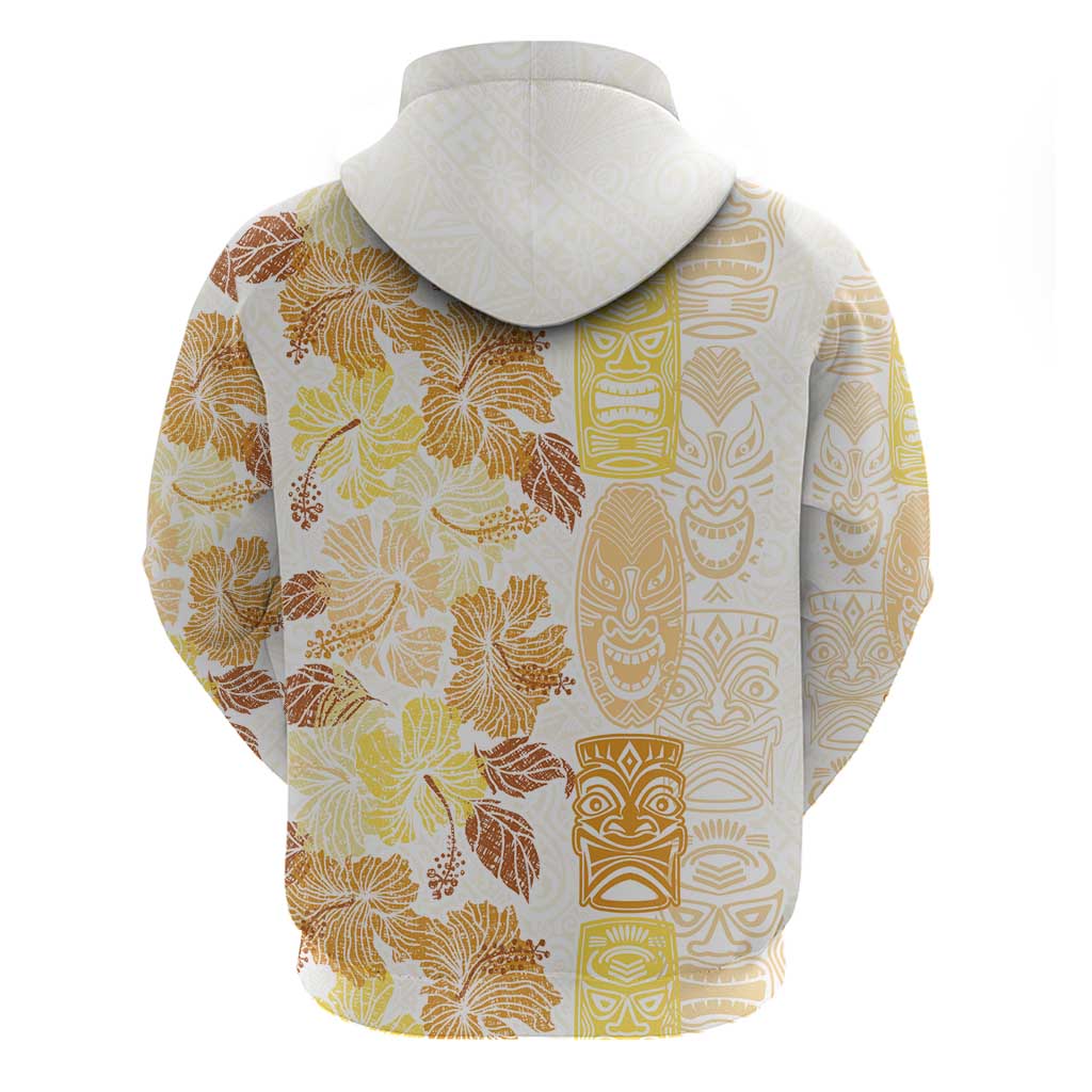 Christmas Aloha Hawaii Tiki Zip Hoodie Hibiscus Autumn Colors - Polynesian Pride