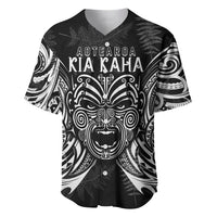 New Zealand Rugby Baseball Jersey 2023 World Cup Aotearoa Haka Face LT7 Black - Polynesian Pride