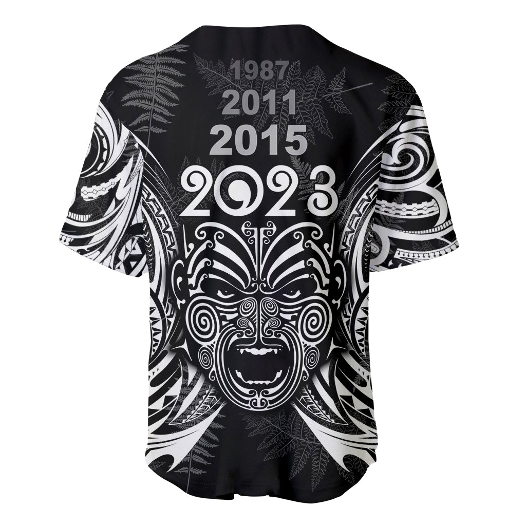 New Zealand Rugby Baseball Jersey 2023 World Cup Aotearoa Haka Face LT7 - Polynesian Pride