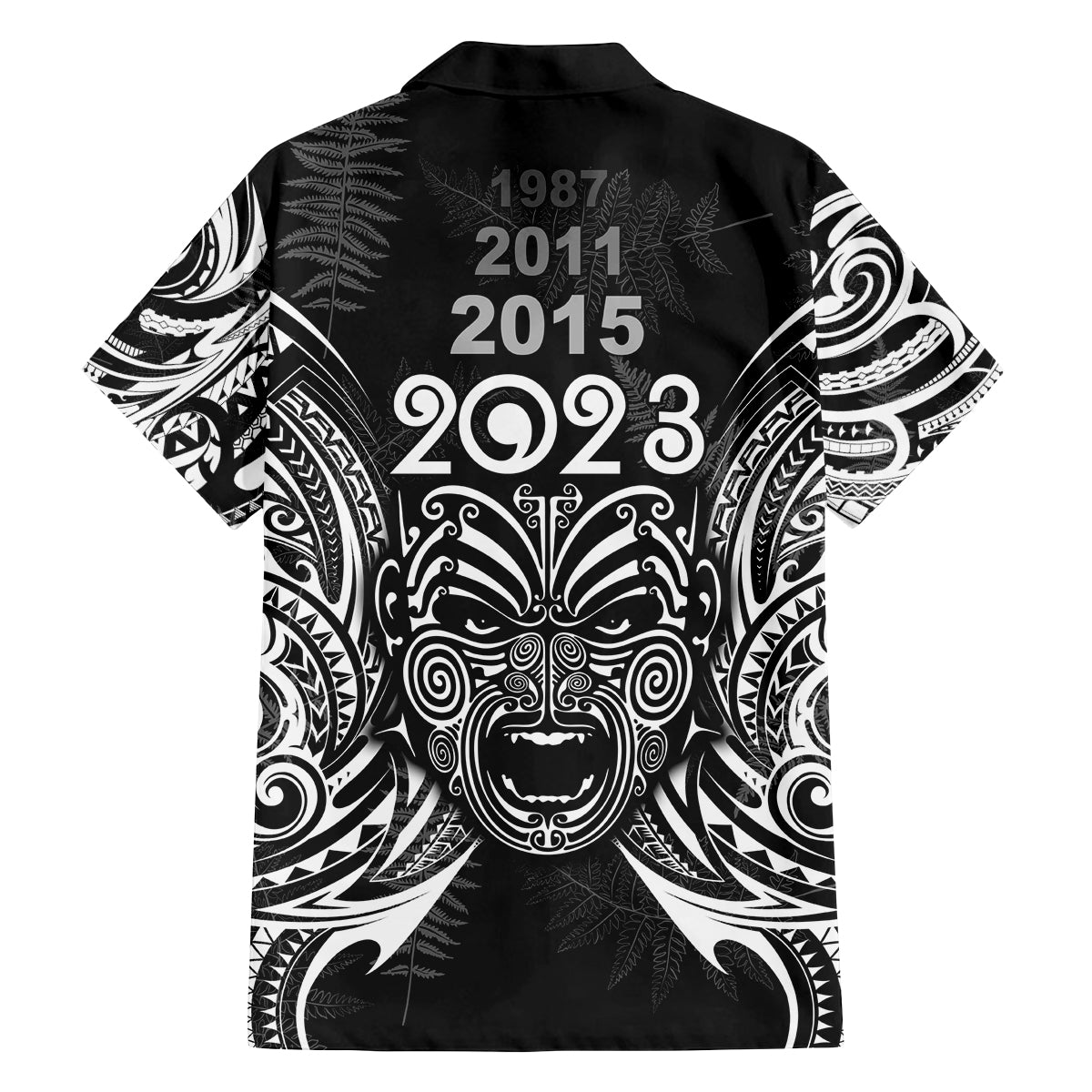 New Zealand Rugby Family Matching Long Sleeve Bodycon Dress and Hawaiian Shirt 2023 World Cup Aotearoa Haka Face LT7 - Polynesian Pride