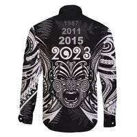 New Zealand Rugby Family Matching Mermaid Dress and Hawaiian Shirt 2023 World Cup Aotearoa Haka Face LT7 - Polynesian Pride