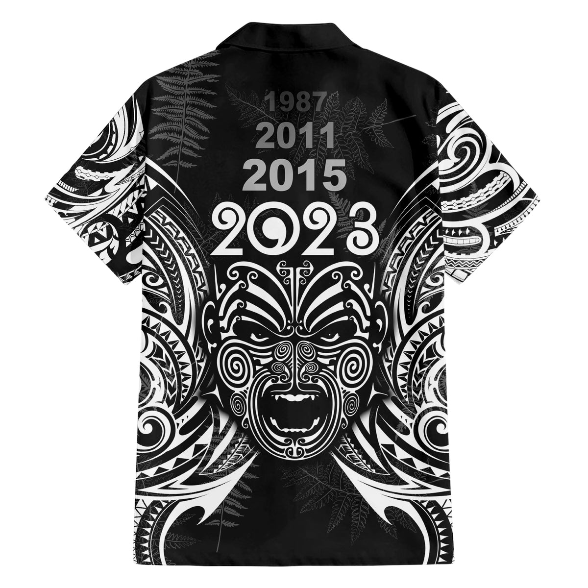 Custom New Zealand Rugby Hawaiian Shirt 2023 World Cup Aotearoa Haka Face LT7 - Polynesian Pride