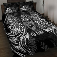 Custom New Zealand Rugby Quilt Bed Set 2023 World Cup Aotearoa Haka Face LT7 - Polynesian Pride