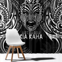 New Zealand Rugby Window Curtain 2023 World Cup Aotearoa Haka Face LT7 - Polynesian Pride