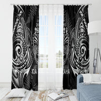 New Zealand Rugby Window Curtain 2023 World Cup Aotearoa Haka Face LT7 - Polynesian Pride