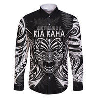New Zealand Rugby Family Matching Puletasi Dress and Hawaiian Shirt 2023 World Cup Aotearoa Create History LT7 Dad's Shirt - Long Sleeve Black - Polynesian Pride