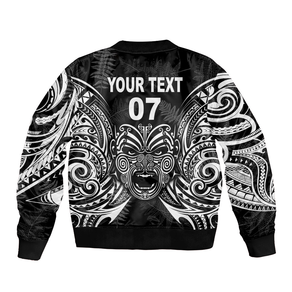 New Zealand Rugby Sleeve Zip Bomber Jacket 2023 World Cup Aotearoa Create History LT7 - Polynesian Pride